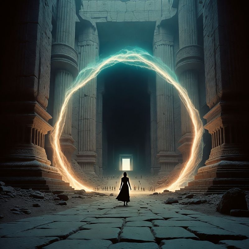 illustrations-fantasy-royalty · Beautiful Woman Commanding Shimmering Gateways Between Worlds Brilliant