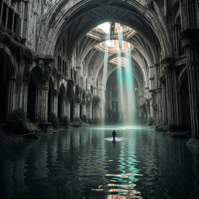illustrations-landscape · Forgotten Castle Swallowed By An Enchanted Swamp Cathedral