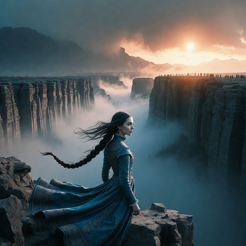 illustrations-fantasy-portraits · A Young Woman With An Impossibly Long Dark