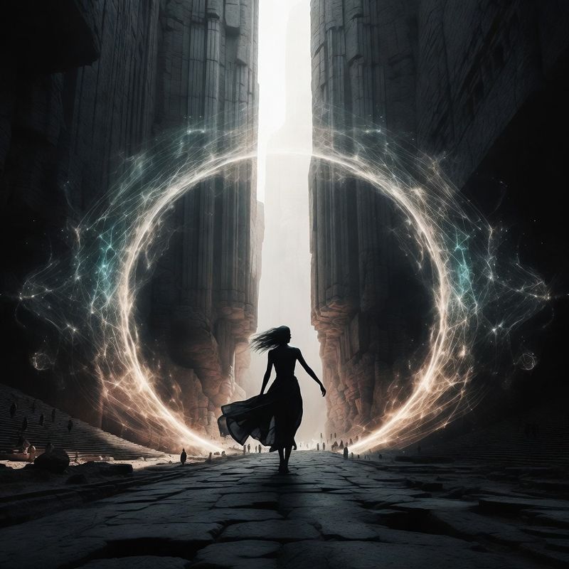 illustrations-fantasy-royalty · Beautiful Woman Commanding Shimmering Gateways Between Worlds Brilliant