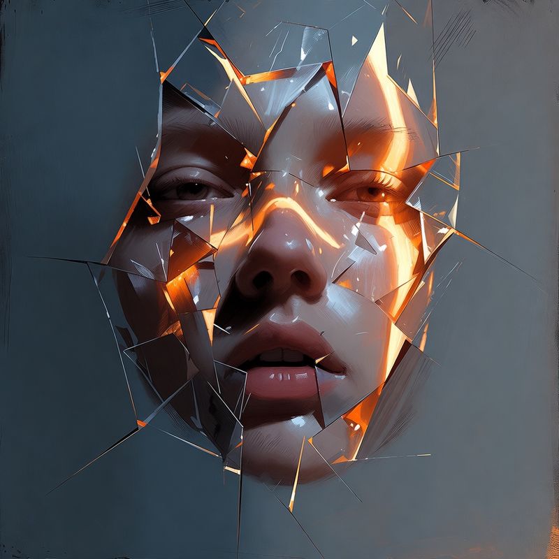 photos-people-editorial-portraits · Cracked Glass Portrait