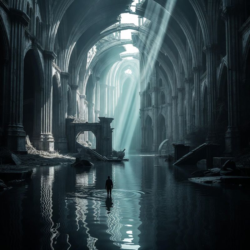 illustrations-landscape · Forgotten Castle Swallowed By An Enchanted Swamp Cathedral