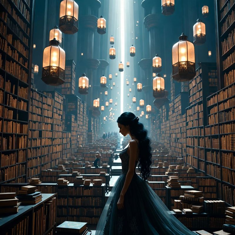 illustrations-fantasy-royalty · Elegant Woman With Raven Black Hair Standing Inside