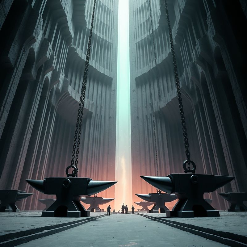 illustrations-fantasy-warriors · Hall Where Titans Forged Legendary Weapons Mountain Sized