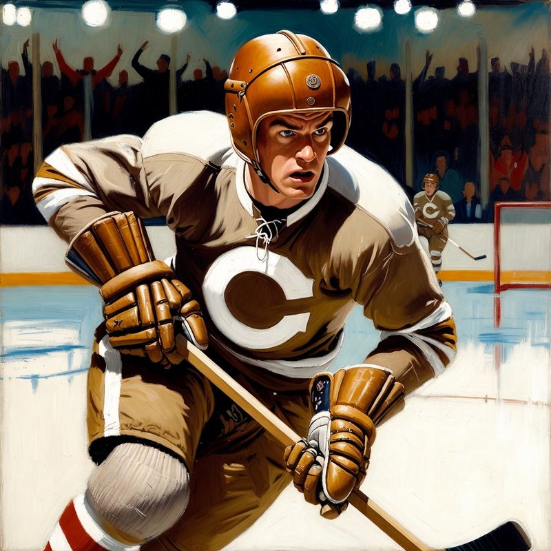 photos-sports-editorial · Norman Rockwell Style — Hockey Player