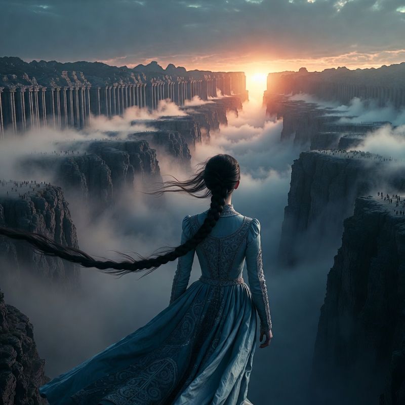 illustrations-fantasy-portraits · A Young Woman With An Impossibly Long Dark