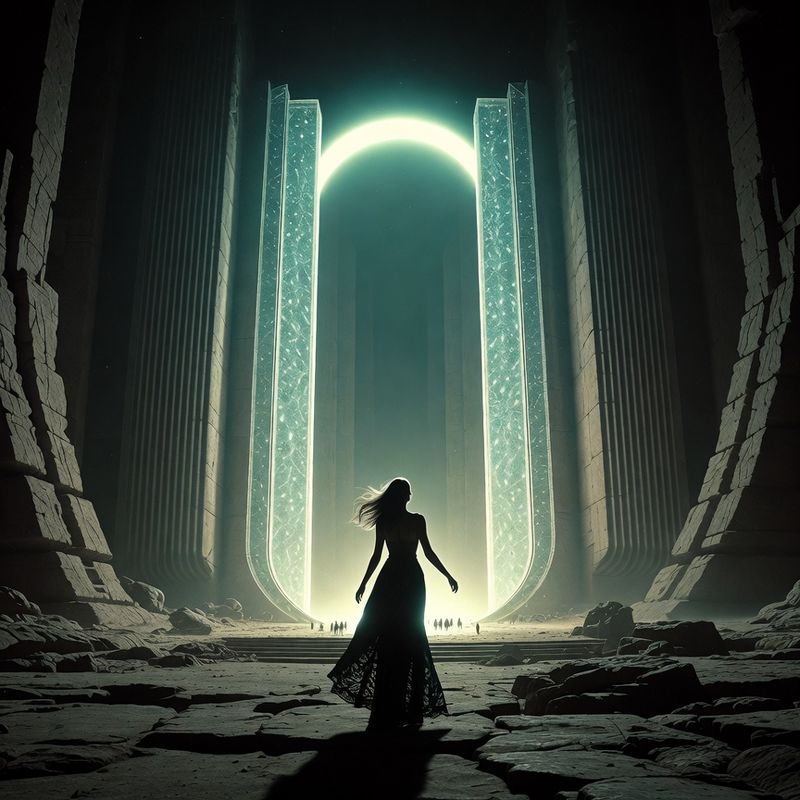 illustrations-fantasy-royalty · Beautiful Woman Commanding Shimmering Gateways Between Worlds Brilliant