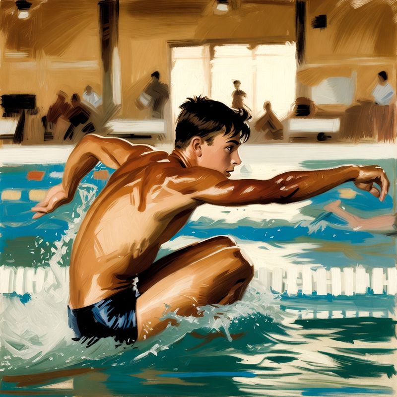 photos-sports-editorial · Norman Rockwell Style — Swimmer