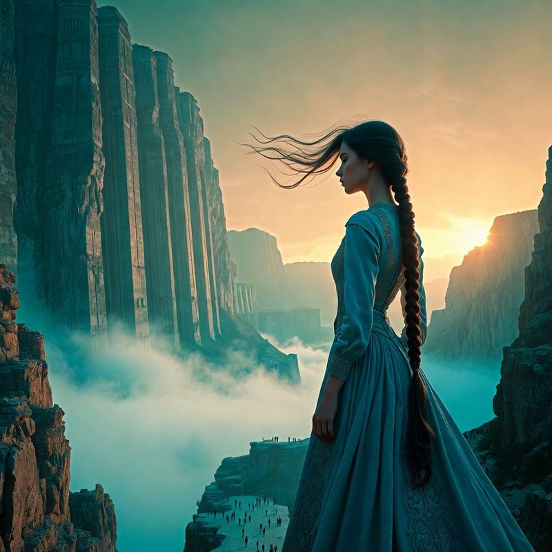 illustrations-fantasy-portraits · A Young Woman With An Impossibly Long Dark