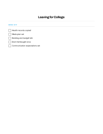 Leaving for College — Teens template