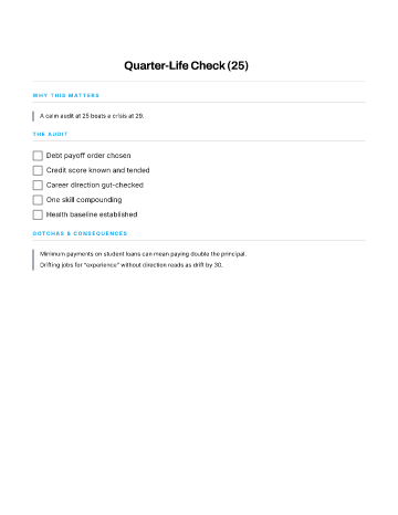 Quarter-Life Check (25) — 20s & 30s template