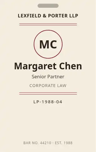 Lexfield & Porter — Classic Serif — Employee Badges template