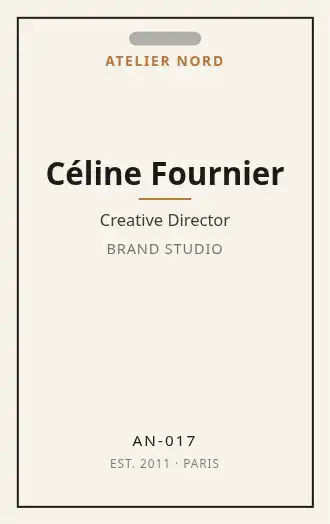 Atelier Nord — Minimal Frame — Employee Badges template