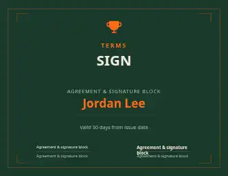 SIGN HERE — Proposals & Pricing business template