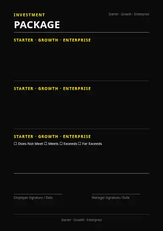 PACKAGE TIERS — Proposals & Pricing business template