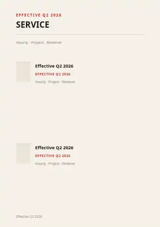 SERVICE MENU — Proposals & Pricing business template