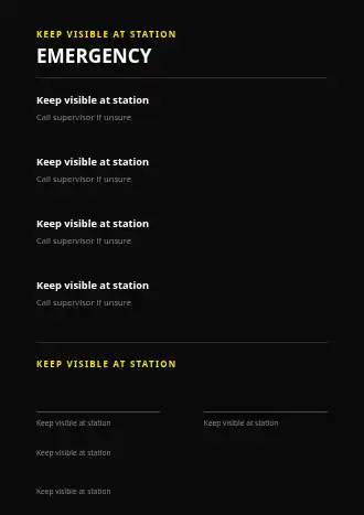 EMERGENCY STEPS — SOPs & Process business template