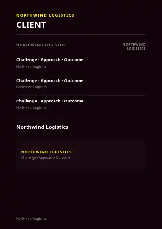 CLIENT RESULTS — Reports & Company business template