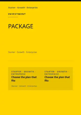 PACKAGE TIERS — Proposals & Pricing business template