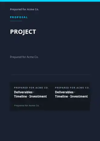 PROJECT SCOPE — Proposals & Pricing business template