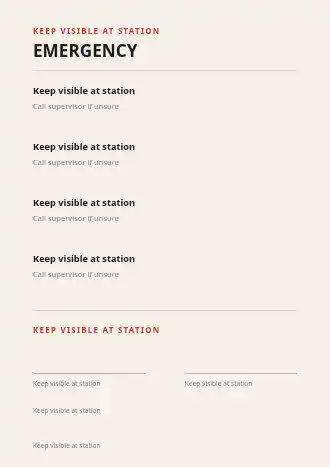 EMERGENCY STEPS — SOPs & Process business template