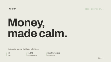 Pocket — Seed investors — Seed investors pitch deck template