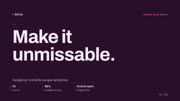 Nova Events — Events team — Events team pitch deck template