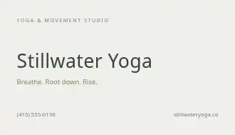 Stillwater Yoga — Wellness & Fitness business card template
