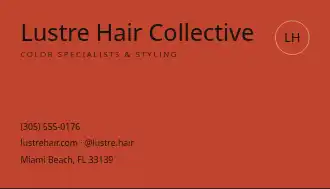 Lustre Hair Collective — Beauty & Salon business card template