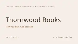 Thornwood Books — Books & Stationery business card template