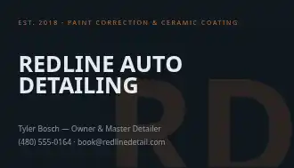 Redline Auto Detailing — Automotive business card template