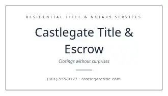 Castlegate Title & Escrow — Insurance & Title Services business card template