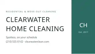 Clearwater Home Cleaning — Home Services business card template