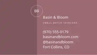 Basin & Bloom — E-Commerce & DTC business card template