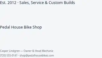 Pedal House Bike Shop — Bike Shop & Cycling business card template