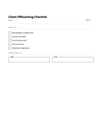 Client Offboarding Checklist — Business Operations template