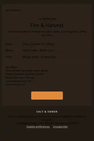 Salt & Ember — Event Invite — Events & Invites template