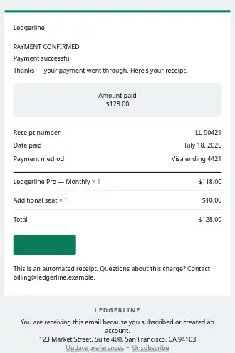 Ledgerline — Transactional (Receipt) — Transactional template