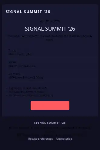 SIGNAL SUMMIT '26 — Event Invite — Events & Invites template