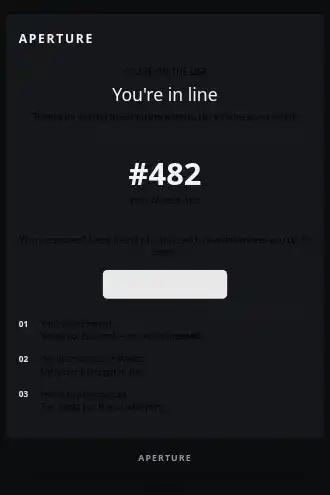 Aperture — Waitlist / Early Access — Product Launches template