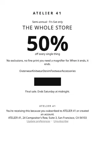 ATELIER 41 — Big Sale — Promotions & Sales template