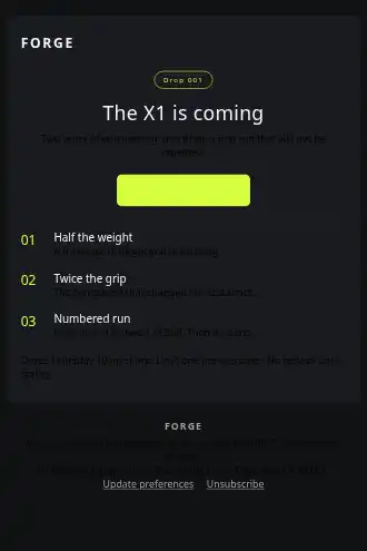 FORGE — Product Drop — Product Launches html5 email template