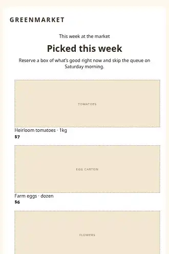 GREENMARKET — Market Day — Promotions & Sales html5 email template