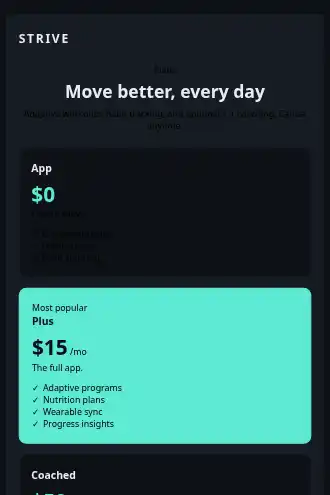 Strive — Pricing — Pricing html5 email template