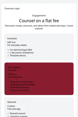 Clearcase Legal — Pricing — Pricing html5 email template