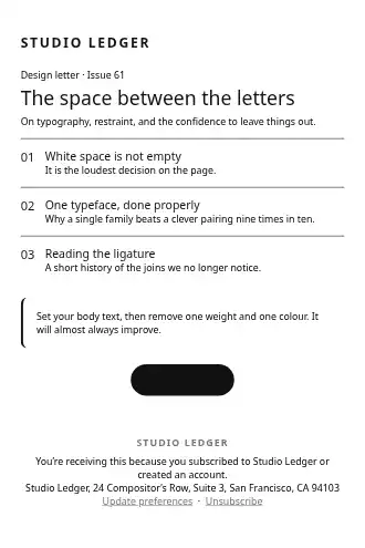 Studio Ledger — Newsletter — Newsletters & Digests html5 email template