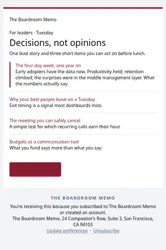 The Boardroom Memo — Executive Digest — Newsletters & Digests html5 email template