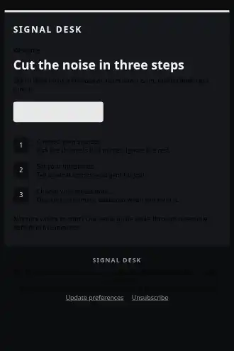 Signal Desk — Onboarding — Welcome & Onboarding html5 email template