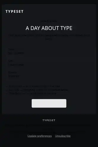 TYPESET — Event Invite — Events & Invites html5 email template