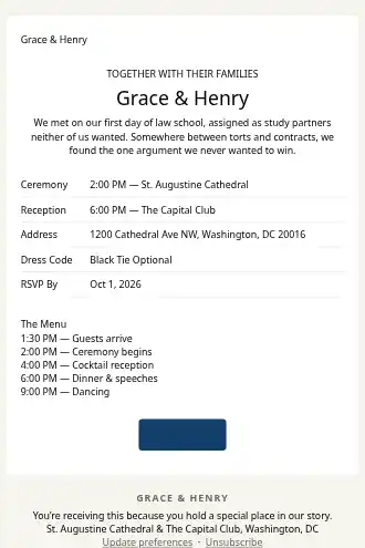 Grace & Henry — Wedding Invitation — Events & Invites html5 email template